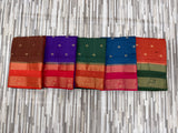 HelloElegant Floral Butta Saree with Contrast Zari Border – Multiple Colors