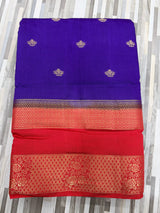 HelloElegant Floral Butta Saree with Contrast Zari Border – Multiple Colors