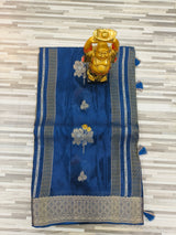 Premium Floral Zari Weave Saree – Traditional Elegance in 7 Colors