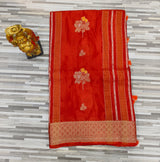 Premium Floral Zari Weave Saree – Traditional Elegance in 7 Colors