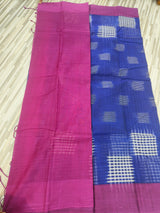 Elegant Cotton Check Saree with Contrast Border