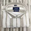 Craze Pure Linen Men’s Shirt – White & Beige Striped