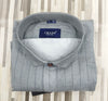 Craze Pure Linen Men’s Shirt – Grey with Black Vertical Stripes