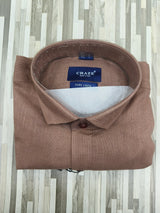 Craze Pure Linen Men’s Shirt – Dusty Terracotta Brown | Solid Shirt