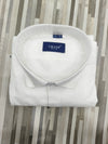 Craze Pure Linen Men’s Shirt – White | Self Stripe Design