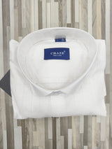 Craze Men’s White Shirt – Self Stripe | Classic Fit