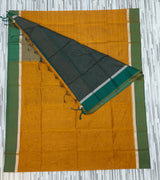 Handloom Cotton Saree – Contrast Border & Tassel Design