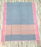 Pastel Contrast Self-Stripe Sarees