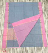 Pastel Contrast Self-Stripe Sarees