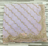 Premium Fendy Chiffon Saree – Wavy Sequin Work with Designer Border