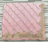 Premium Fendy Chiffon Saree – Wavy Sequin Work with Designer Border