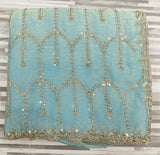 Premium Fendy Chiffon Saree – Designer Arch Pattern with Sequin Embroidery