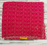 Designer Fendy Chiffon Saree – Geometric Sequin Embroidery with Scalloped Border