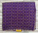 Designer Fendy Chiffon Saree – Geometric Sequin Embroidery with Scalloped Border