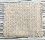 Designer Fendy Chiffon Saree – Geometric Sequin Embroidery with Scalloped Border