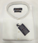 Pan America Kurta 100% Cotton Men’s Kurta Shirt – White Self-Stripe Design