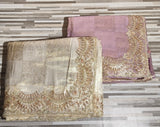 Premium Designer Embroidered Fabric with Heavy Sequin Border