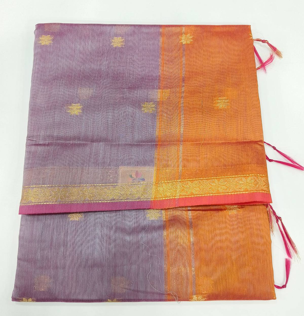 Designer Handloom-Style Saree with Woven Floral Motifs & Contrast Border
