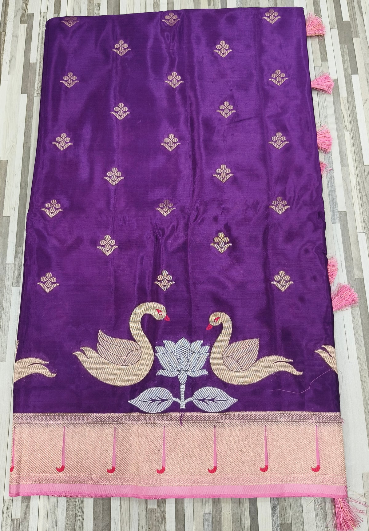 Peacock & Lotus Motif Designer Saree Collection