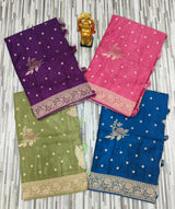 Floral Butta Designer Saree with Jacquard Border