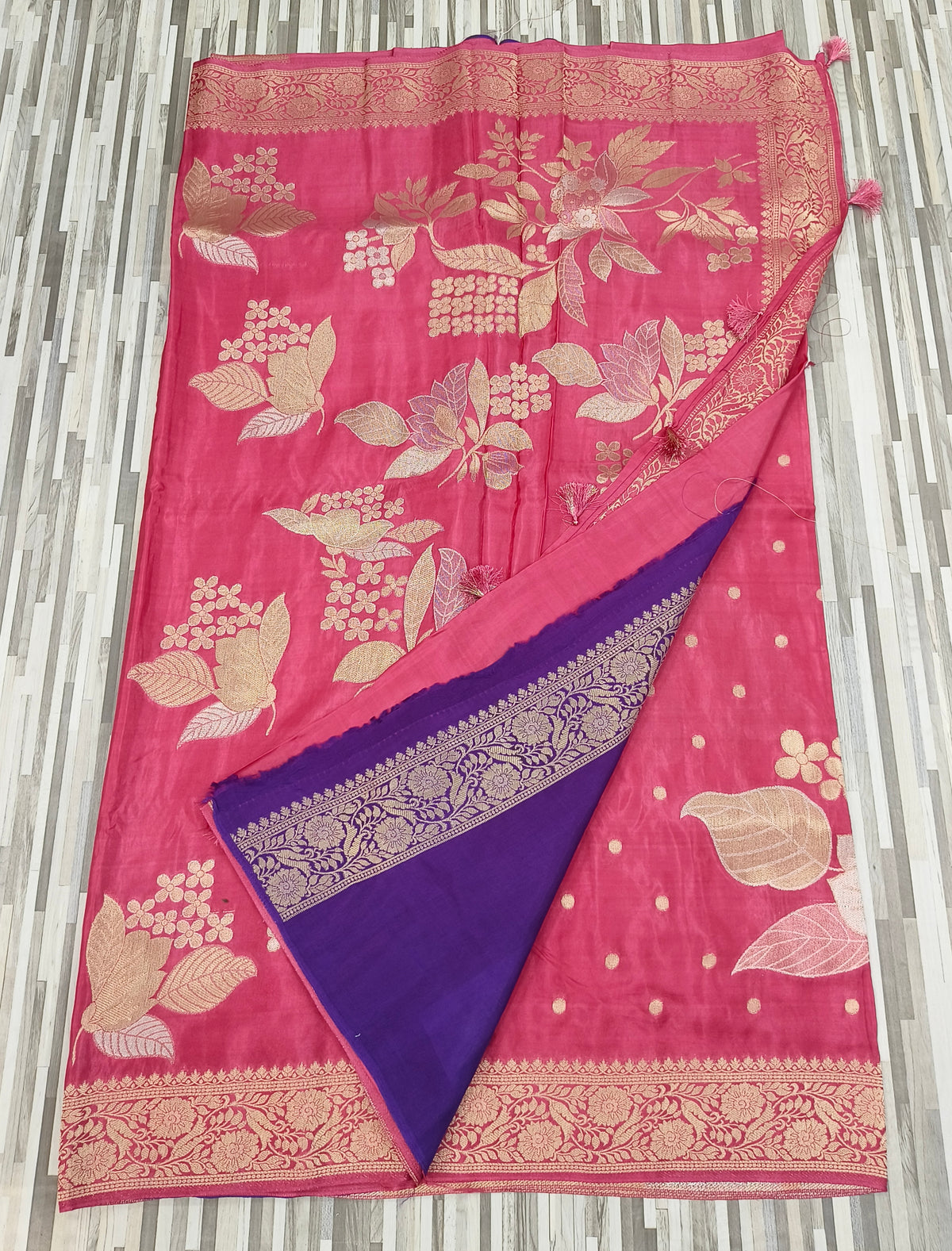 Floral Butta Designer Saree with Jacquard Border