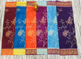 Floral Embroidery Saree with Rich Zari Border