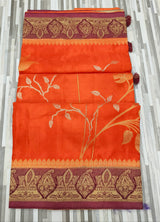 Floral Embroidery Saree with Rich Zari Border