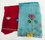 Product Title: Lotus Floral Embroidery Saree with Designer Border