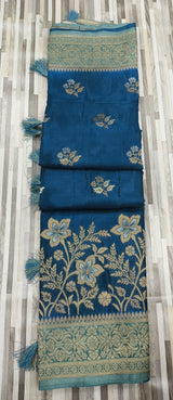 Product Title: Floral Zari Woven Silk Saree with Rich Designer Border