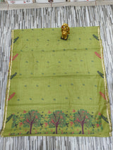 Handloom-Inspired Bird Motif Check Saree – Multicolor Collection