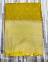 Elegant Woven Zari Butta Saree – Contrast Designer Border | Multiple Colors