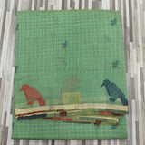 Handloom-Inspired Bird Motif Check Saree – Multicolor Collection
