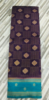 Traditional Geometric Butta Woven Saree – Contrast Border | Multiple Colors