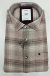 Siyaram’s Mozzo Men’s Slim Fit Check Shirt – Beige & Brown