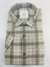 Siyaram’s Mozzo Premium Wear Men’s Slim Fit Check Shirt – Beige & Brown