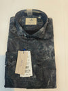 Siyaram’s Mozzo Neo Look Men’s Slim Fit Printed Shirt – Charcoal Grey Abstract Design