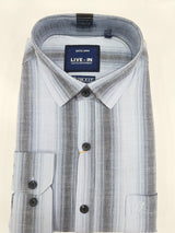 Live-In Men’s Slim Fit Striped Shirt – Light Blue & Grey