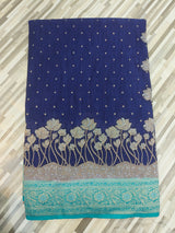 Elegant Floral Jacquard Saree with Rich Decorative Border