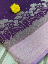 Elegant Floral Jacquard Saree with Rich Decorative Border