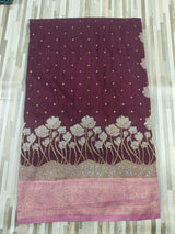 Elegant Floral Jacquard Saree with Rich Decorative Border