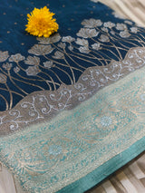 Elegant Floral Jacquard Saree with Rich Decorative Border