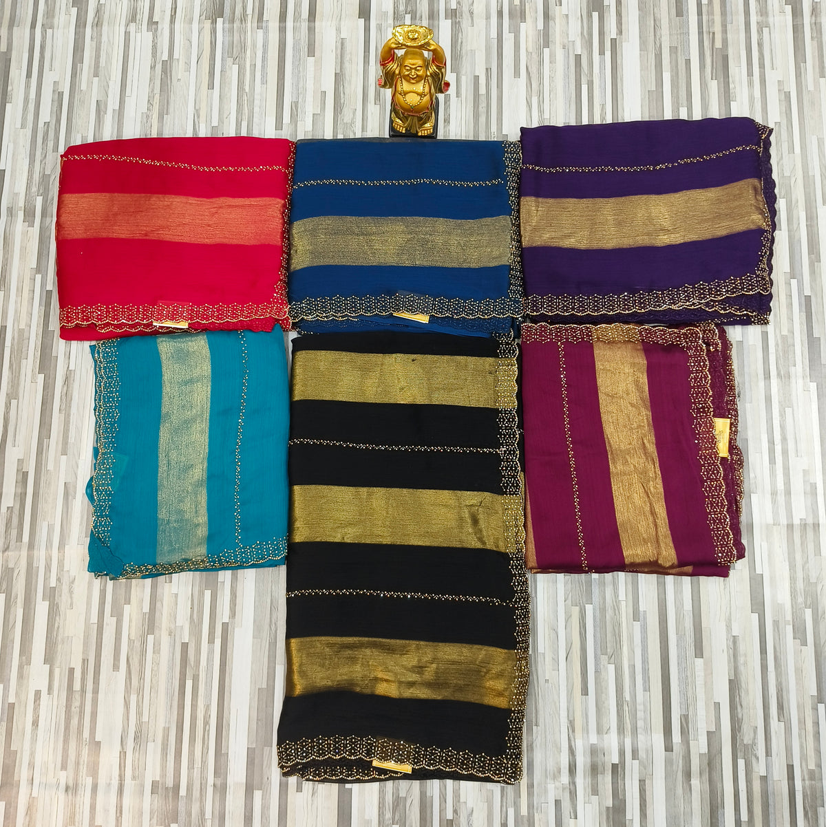 Elegant Gold Border Saree – Multiple Colors Available