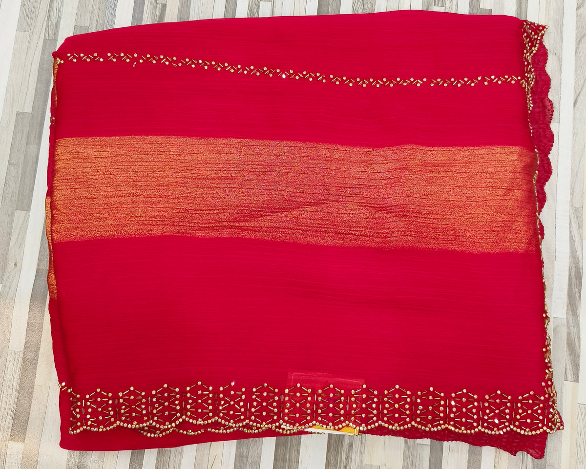 Elegant Gold Border Saree – Multiple Colors Available