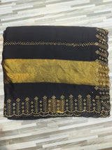 Elegant Contrast Gold Border Saree – Multiple Colors Available