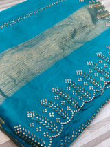 Elegant Contrast Gold Border Saree – Multiple Colors Available