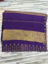 Elegant Contrast Gold Border Saree – Multiple Colors Available