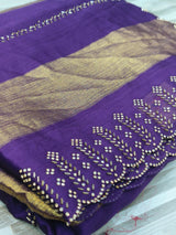 Elegant Contrast Gold Border Saree – Multiple Colors Available