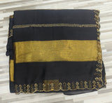 Elegant Contrast Golden Border Sarees – Multiple Colors
